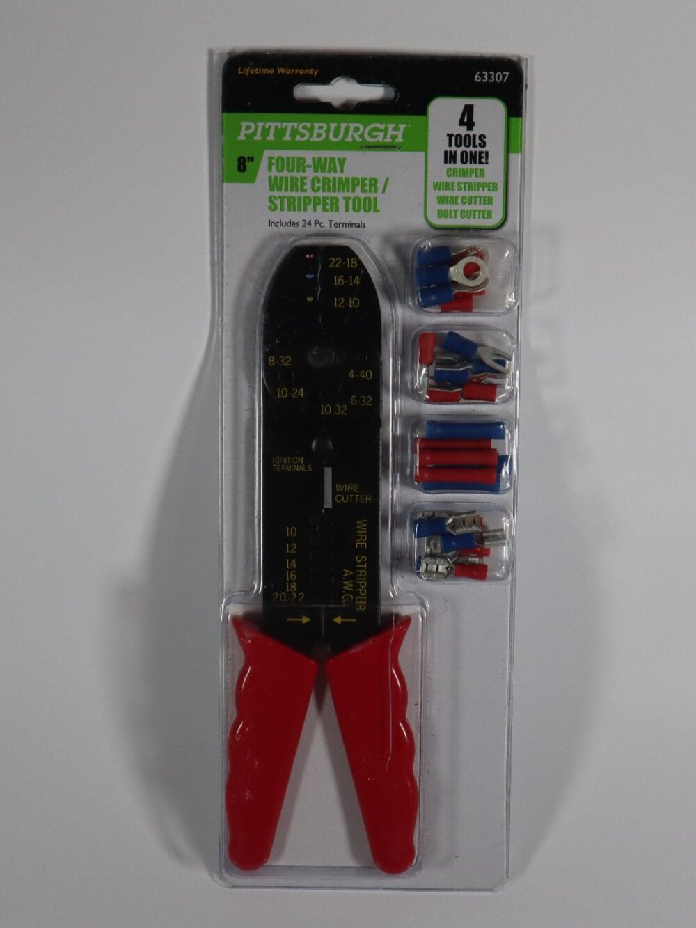Pittsburgh 8 Inch Four-Way Wire Crimper/ Stripper/ Cutter Tool NEW